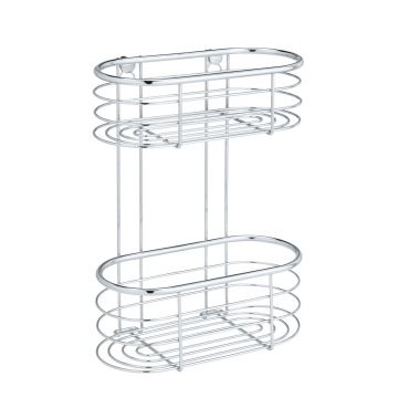 Etajera pentru baie, Wenko, Trestina, 26 x 35 x 14 cm, inox, gri