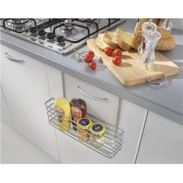 Etajera pentru depozitare Galileo, Metaltex, 34x12x22 cm, metal/invelis de polytherm, argintiu