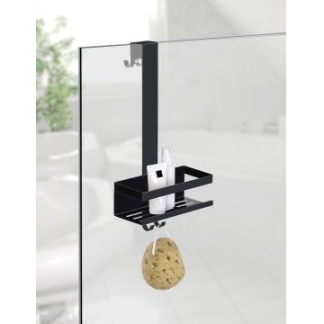 Etajera suspendata pentru baie Bribano Uno, Wenko, 23x18x44.5 cm, inox, negru