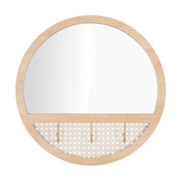 Oglinda de perete cu agatatori Fuji, Mauro Ferretti, Ø 50 cm, fier/MDF, multicolor