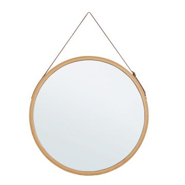 Oglinda de perete Desty, Bizzotto, D45 cm, bambus/oglinda, natural