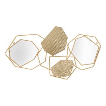 Oglinda de perete Stone, Mauro Ferretti, 91x52 cm, fier/MDF, auriu