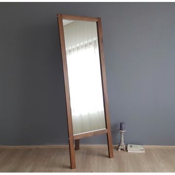Oglinda de podea Cheval A43, Neostill, 55 x 3.2 x 170 cm, lemn masiv, walnut