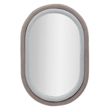 Oglinda decorativa Antony, Mauro Ferretti, 60x90 cm, MDF/rama acoperita cu catifea, gri