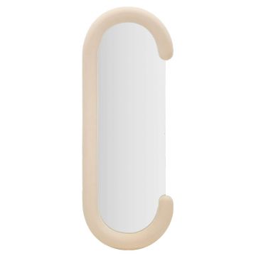 Oglinda decorativa Chantal, Mauro Ferretti, 60x160 cm, MDF/rama acoperita cu catifea, crem