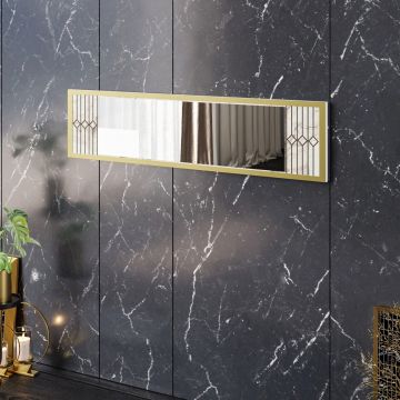 Oglindă decorativă din PAL, Decorotika, Frida Console, 120x29 cm, PAL, Alb