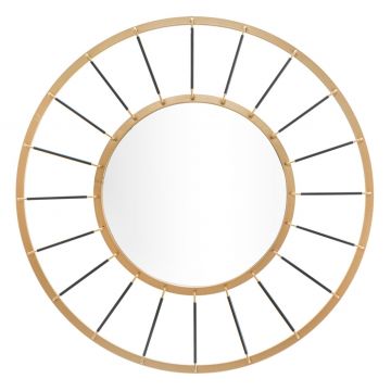 Oglinda decorativa, Glam Dark, Mauro Ferretti, 81 cm, auriu/negru