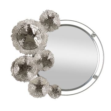 Oglinda decorativa Kandi, Mauro Ferretti, 85x80.6 cm, metal/oglinda, argintiu