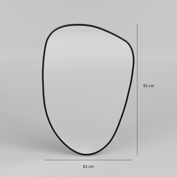 Oglinda decorativa, Neostill, Pietra Nera, 91x61 cm, MDF , Negru