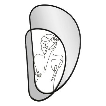 Oglinda decorativa Nudity, Mauro Ferretti, 40.6x70.5 cm, fier/sticla, negru