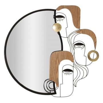 Oglinda decorativa Picassy, Mauro Ferretti, 83x80 cm, MDF/fier/sticla, multicolor