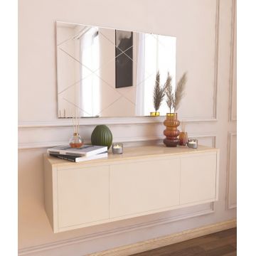 Oglinda decorativa, Siam, Vocal, 50x75x2 cm, MDF , Alb