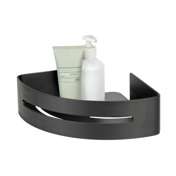 Polita pentru baie Bivio, Wenko, 30.5x23x8 cm, aluminiu, negru