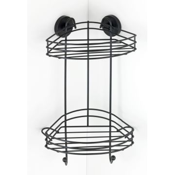 Polita pentru baie Rack, Wenko, 23x21x43 cm, metal/otel, negru
