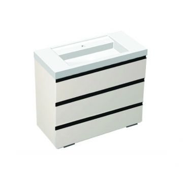 Set mobilier stativ cu lavoar, Kolpasan, Harmony 90 , cu 3 sertare, light grey