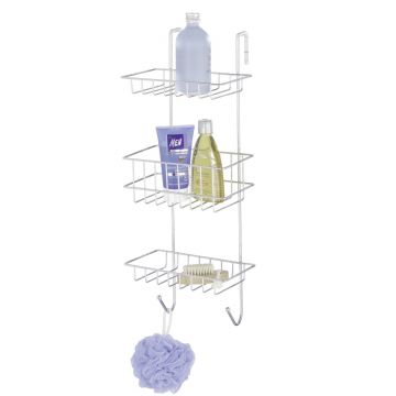 Suport accesorii baie pentru dus, Wenko, Revigo, 18.5 x 57 x 22.5 cm, inox