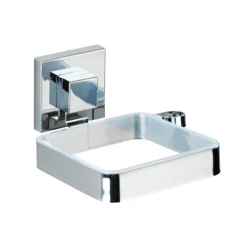 Suport autoadeziv pentru uscatorul de par, Wenko, Quadro Vacuum-Loc®, 14 x 7.5 x 13.5 cm, inox/plastic