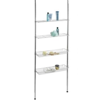 Suport extensibil cu 2 rafturi, Wenko, Ellera, 71 x 65 - 285 x 20 cm, inox