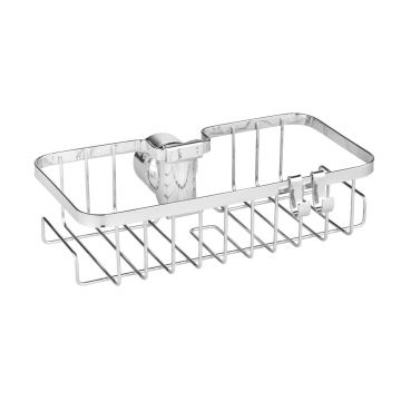 Suport pentru accesorii dus, Wenko, Shower Rod Caddy Floresta, 24 x 14 x 6.2 cm, metal/plastic, gri