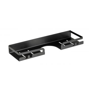 Suport pentru accesorii dus, Wenko, Turbo-Loc Altarella L, 35.5 x 10.5 x 4 cm, inox, negru