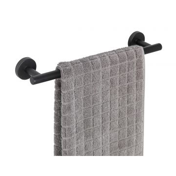 Suport pentru prosoape Bosio, Wenko, 40x7x5.5 cm, inox, negru
