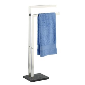 Suport pentru prosoape/haine, Wenko, Slate Rock, 43.5 x 86.5 x 20 cm, polirasina/inox, gri inchis