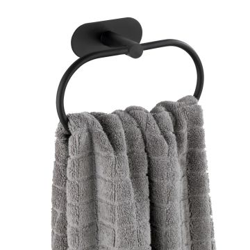 Suport pentru prosoape Orea Black, Wenko, 20.5x7.5x12.5 cm, inox, negru