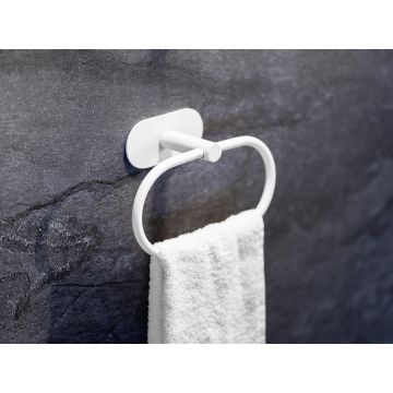 Suport pentru prosoape Orea, Wenko, 20.5x7.5x12.5 cm, inox, alb