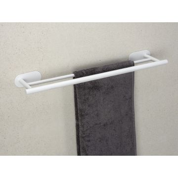 Suport pentru prosoape Orea, Wenko, 60x12x4.5 cm, inox, alb