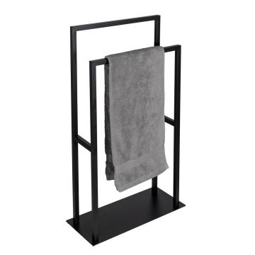 Suport pentru prosoape Rivalta, Wenko, 46x20x80 cm, inox/metal, negru