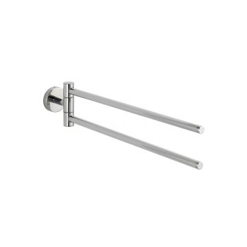 Suport pentru prosoape, Wenko, Bosio Shine, 5.5 x 43 x 9 cm, inox, gri