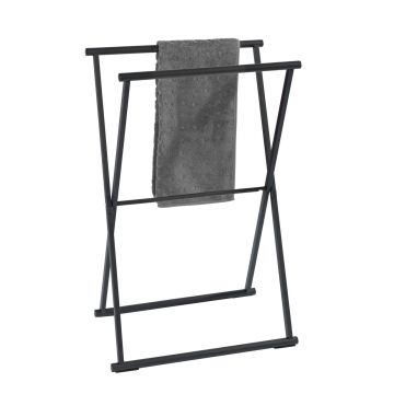 Suport pentru prosoape, Wenko, Lava, 53.5 x 80.5 x 35 cm, inox, negru