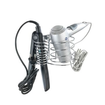 Suport pentru uscatorul de par si placa, Wenko, Milano, 21 x 11.5 x 12 cm, inox