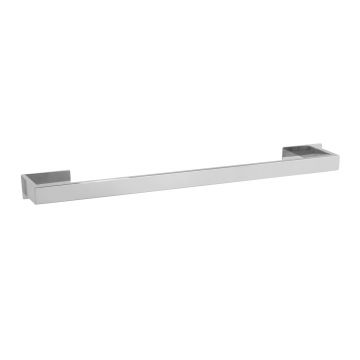 Suport prosoape de baie, Wenko, Turbo-Loc, Genova Shine, 61 x 4.4 x 7.6 cm, inox, gri