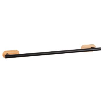 Suport prosoape de baie, Wenko, Turbo-Loc, Orea, 60 x 4.5 x 7 cm, bambus/inox, natur/negru
