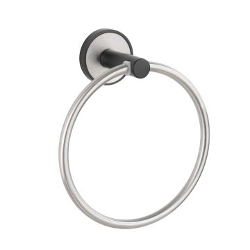 Suport prosoape de baie, Wenko, UV-Loc, Udine, 15 x 18 x 7.5 cm, inox, gri/negru