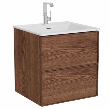Edge Unitate de baza lavoar baie 60cm cu 2 drawers, cu Lavoar   chiuveta baie tip vanity, walnut   67154