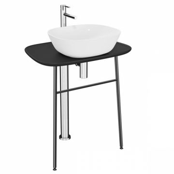 freestanding Unitate de baza lavoar baie, 70cm, inalt, negru mat   64056