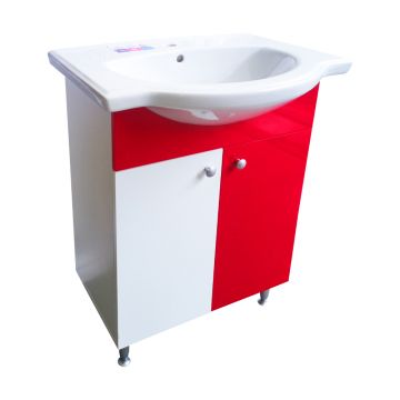 Masca chiuveta / lavoar baie Selena  60 cm  alb-rosu