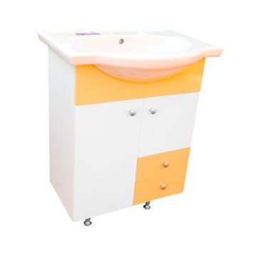 Masca chiuveta / lavoar baie Selena  cu 2 sertare  70 cm  alb-cream