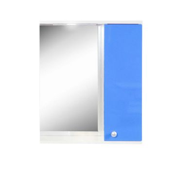 Oglinda baie cu dulap  polita si decupaj pentru spot Selena  55x67 cm  cobalt