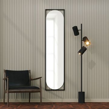Oglinda decorativa, Neostill, Henri, 40x167 cm, MDF , Negru