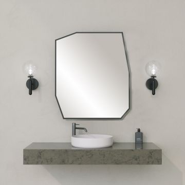Oglinda decorativa, Neostill, Quartz Mirror, 70x60x2 cm, MDF , Negru
