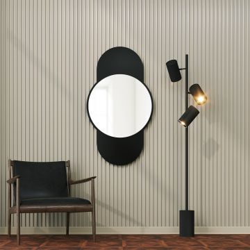 Oglinda decorativa, Neostill, Time, 60x106 cm, MDF , Negru