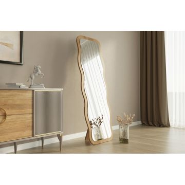 Oglinda decorativa, Siam, Aror, 50x160x2 cm, MDF , Natural
