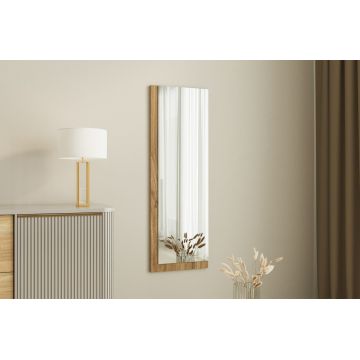 Oglinda decorativa, Siam, Lariya, 40x120x2 cm, MDF , Alb/Maro