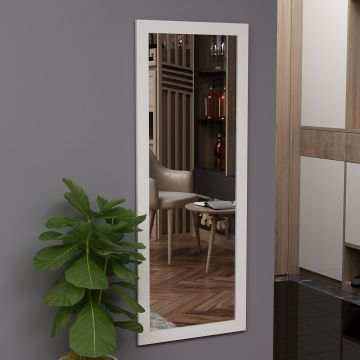 Oglinda decorativa, Siam, Ovea, 40x105x2 cm, MDF , Alb
