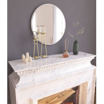 Oglinda decorativa, Siam, Ozze, 60x60x2 cm, MDF , Alb