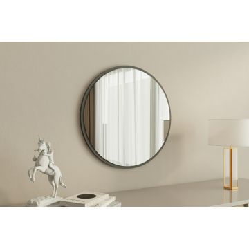 Oglinda decorativa, Siam, Ozze, 60x60x2 cm, MDF , Antracit