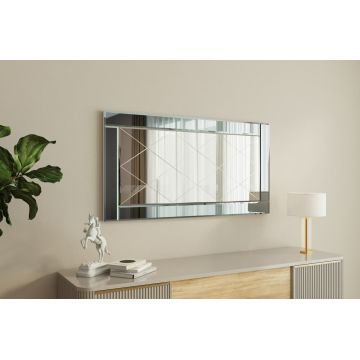 Oglinda decorativa, Siam, Pierre, 60x120x2 cm, MDF , Fume / Alb